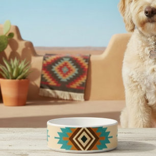 Modern Southwest Style Ceramic Pet Bowl