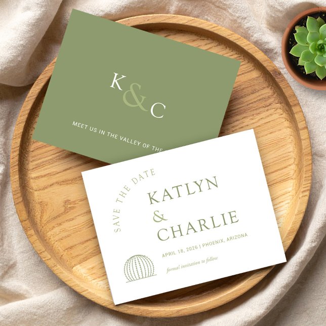 Modern Southwestern Cactus Save The Date Card (Modern Southwestern Cactus Save The Date Card)