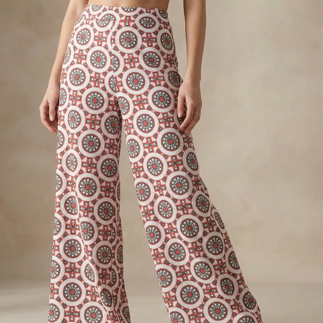 Modern Southwestern Ethnic Red & Grey Geometric Fabric (Creator Uploaded)
