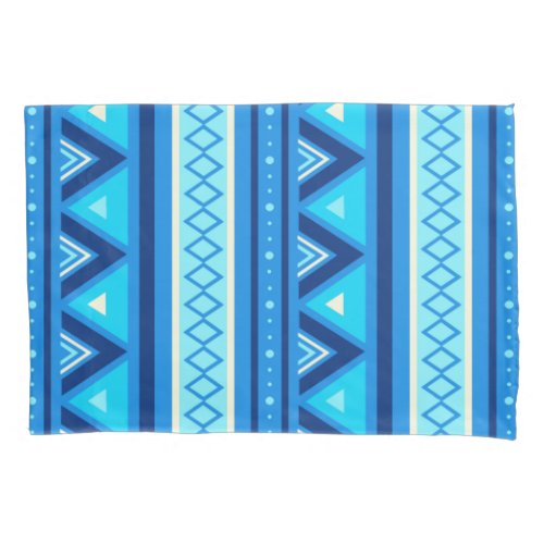 Modern Southwestern Geometric Blue  Turquoise Pillowcase