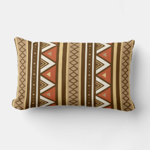 Modern Southwestern Geometric, Brown, Tan & Rust Lumbar Pillow