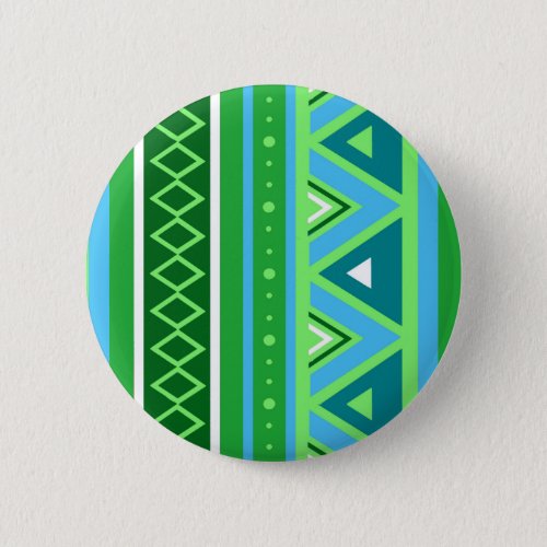 Modern Southwestern Geometric Green and Aqua Button