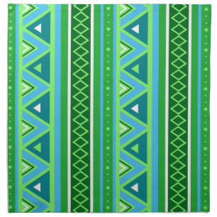 Modern Southwestern Geometric, Green and Aqua Cloth Napkin
