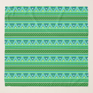 Modern Southwestern Geometric, Green and Aqua Scarf