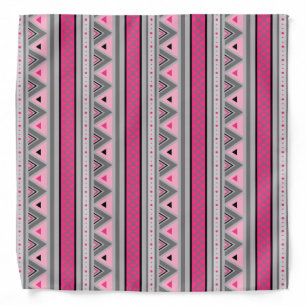 Modern Southwestern Geometric, Pink and Gray Banda Bandana