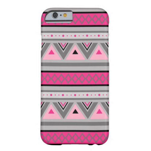 Modern Southwestern Geometric Pink and Gray Barely There iPhone 6 Case