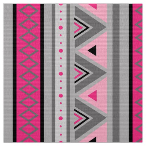Modern Southwestern Geometric, Pink and Gray Fabric