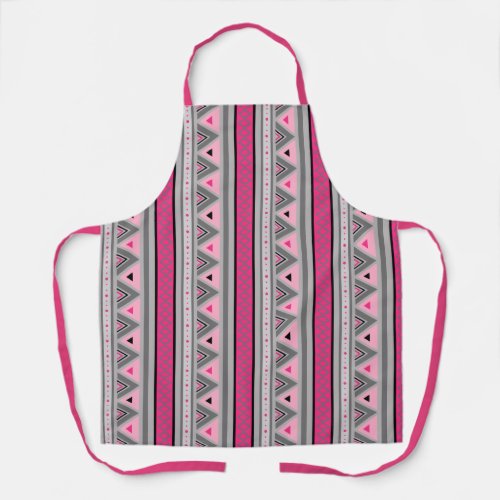 Modern Southwestern Geometric Pink  Gray  Grey Apron