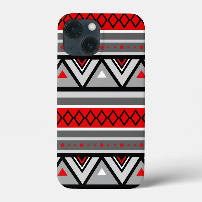 Modern Southwestern Geometric, Red & Gray / Grey Case-Mate iPhone Case (Back)