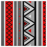 Modern Southwestern Geometric, Red &amp; Gray / Grey Fabric
