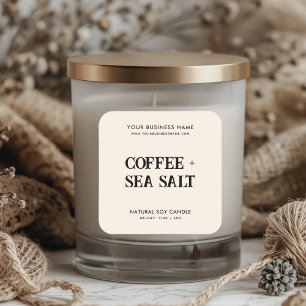 Modern soy wax candle product label