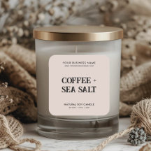 Modern soy wax candle product label