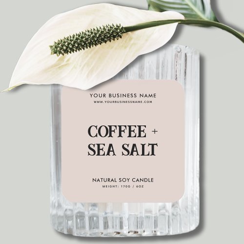 Modern soy wax candle product label