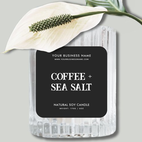 Modern soy wax candle product label