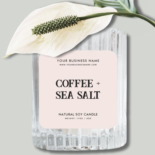 Modern soy wax candle product label