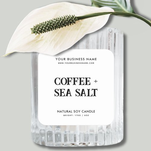 Modern soy wax candle product label