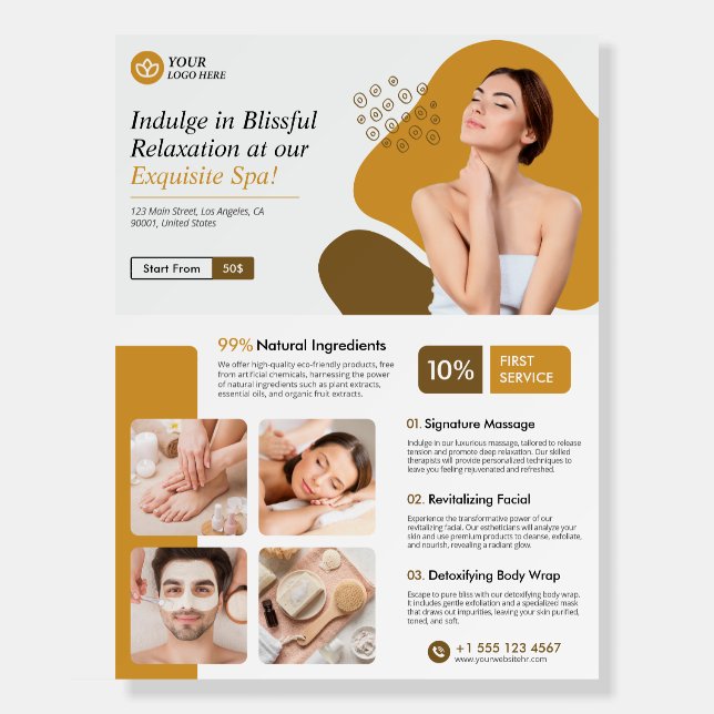 Modern Spa, Beauty Care, Beauty Salon Foam Board (Front)