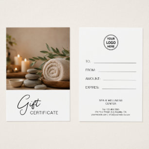 Modern Spa Massage Therapist Gift Certificate