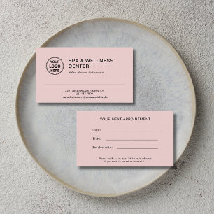 Modern Spa Massage Therapist Pink Appointment Card
