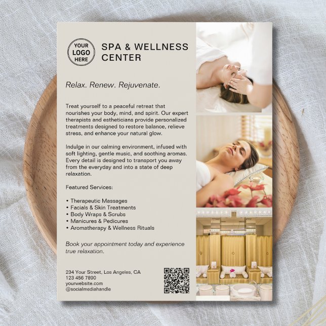 Modern Spa Wellness Center Promotional Business  Flyer (Modern Spa Wellness Center Promotional Business Flyer)