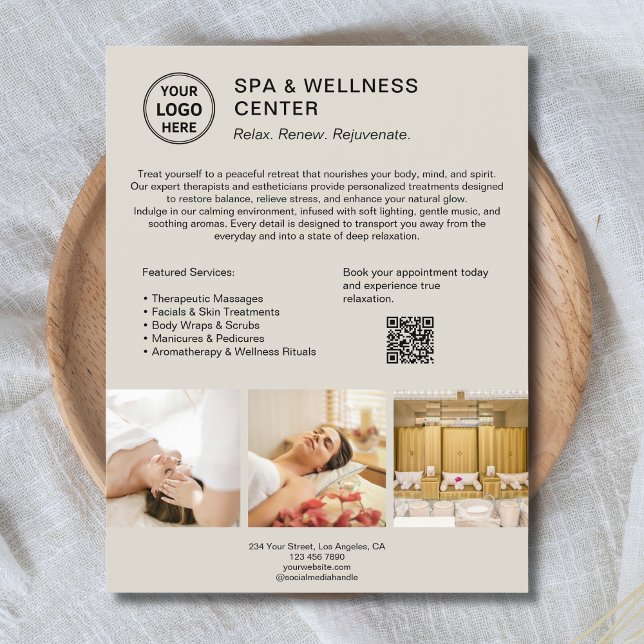 Modern Spa Wellness Center Promotional Business Flyer (Modern Spa Wellness Center Promotional Business Flyer)