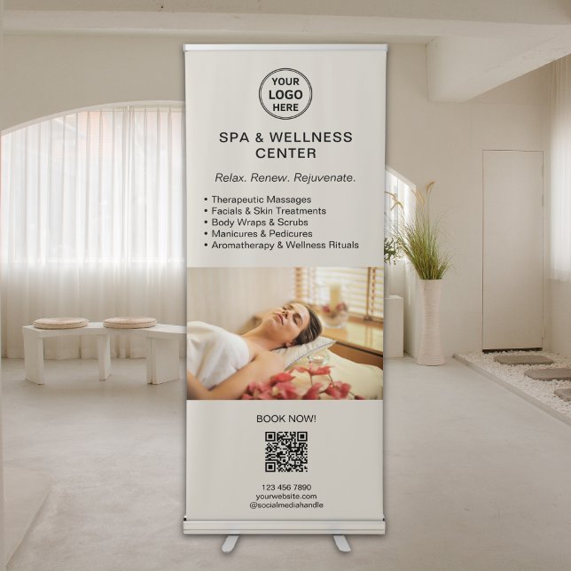 Modern Spa Wellness Center Promotional Business Retractable Banner (Modern Spa Wellness Center Promotional Business Retractable Banner)