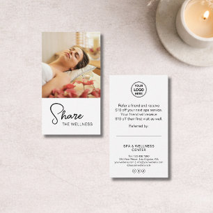 Modern Spa Wellness Massage White Referral Card