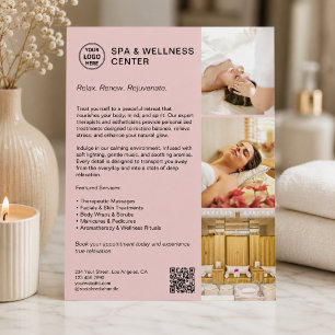 Modern Spa Wellness Pink Promotional Business  Flyer