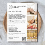 Modern Spa Wellness White Promotional Business  Flyer<br><div class="desc">Promote your spa, wellness center, or massage studio with this elegant and customizable flyer template. Featuring a soothing design and ample space for your services, contact information, and logo, this flyer is perfect for attracting new clients and highlighting your spa treatments. Showcase your massages, facials, body treatments, and wellness rituals...</div>
