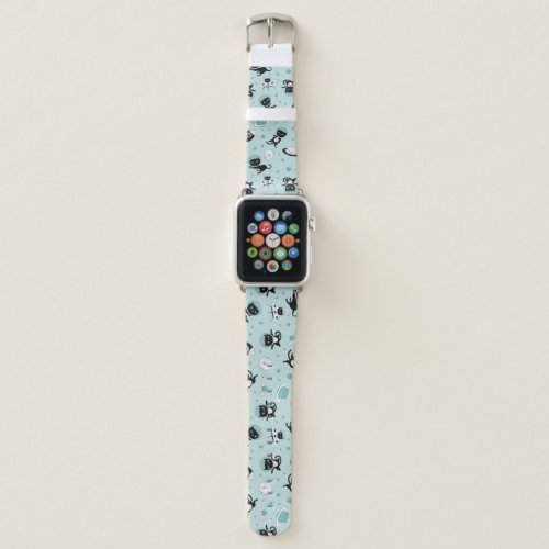 Modern Space Cat Pattern Apple Watch Band