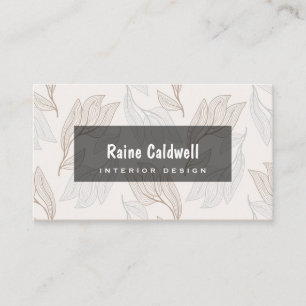 Modern Space Designer leaves aesthetic. Business Card