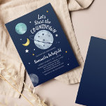Modern Space Outer Galaxy Baby Shower Countdown Invitation<br><div class="desc">Cute and nerdy outer space theme baby shower invitation that's perfect great for organizing party for the mom-to-be. 

Easily change and replace the text by clicking the "Personalize" button</div>