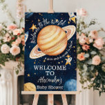 Modern Space Outer Galaxy  Baby Shower Foam Board<br><div class="desc">Welcome your guests in style with our Space Outer Baby Shower Navy Foam Board, a striking centerpiece for your space-themed celebration! Perfect as a welcome sign, photo backdrop, or decorative accent, this foam board sets the tone for a party that’s truly out of this world. Features: Stunning Design: Navy-blue background...</div>
