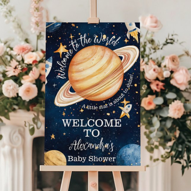 Modern Space Outer Galaxy  Baby Shower Foam Board (Creator Uploaded)
