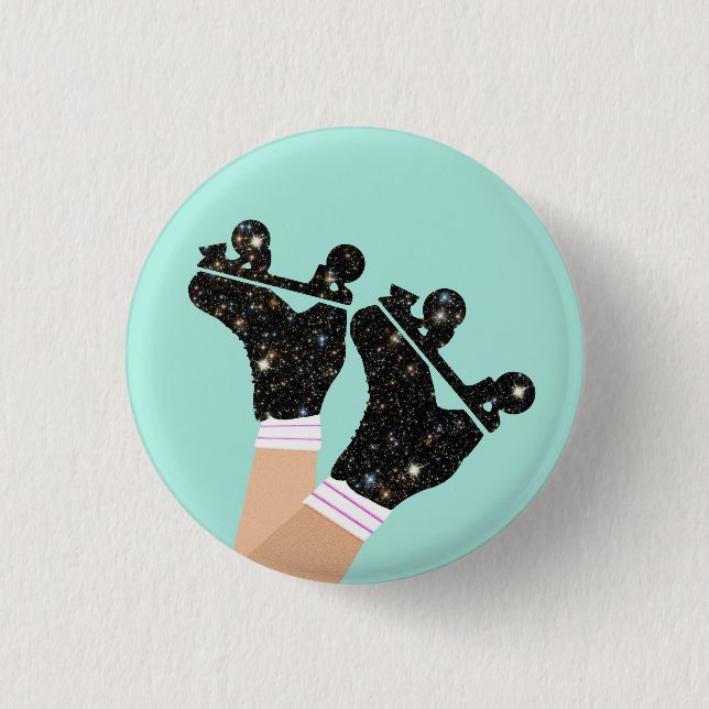 Modern Space Roller Skates Roller Derby Mint  Button (Front)