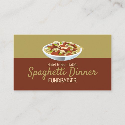 Modern Spaghetti Dinner Fundraiser Event Business Card
