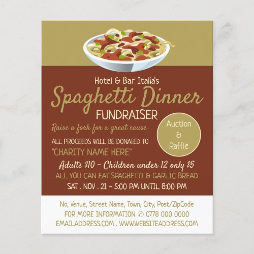Modern Spaghetti Dinner Fundraiser Event Flyer
