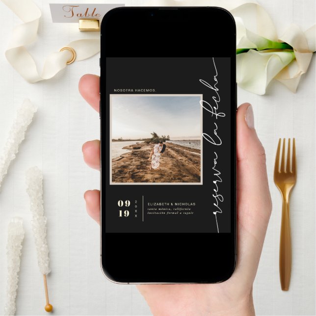Modern Spanish Boho Desert | Square Photo Save The Date (Front Digital)