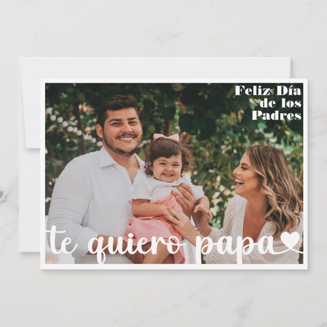 Modern Spanish Feliz Dia De Los Padres Photo Card (Front)