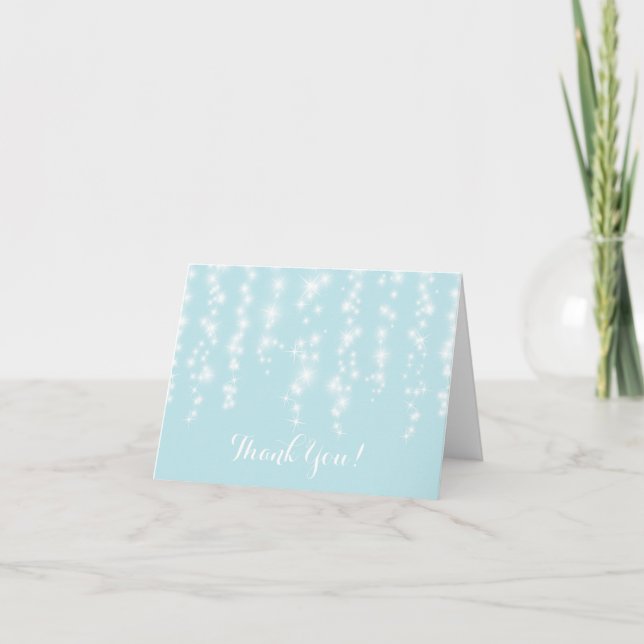 Modern Sparking twinkle lights Thank You Note Card (Front)