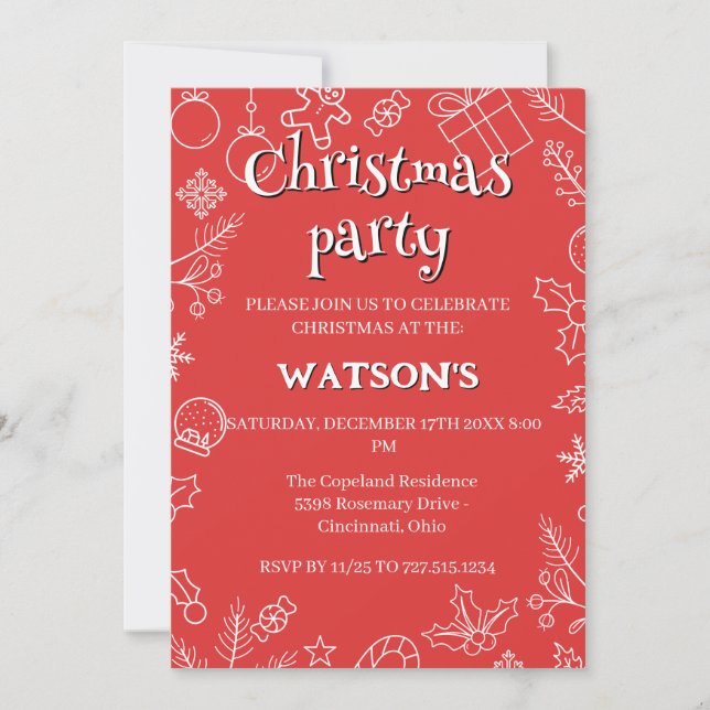 modern Sparkle and Cheer: Christmas party  Invitation (Front)