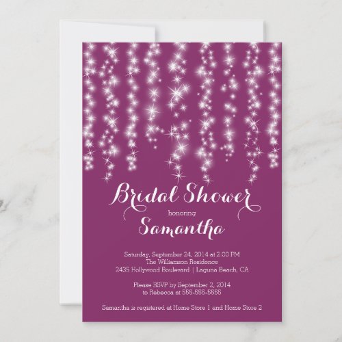 Modern Sparkle Bridal Shower Invitation 5" X 7" Invitation Card