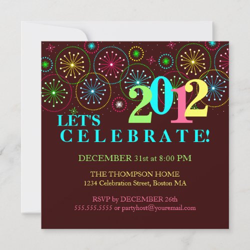 Modern Sparkle New Years Eve Party Invitation