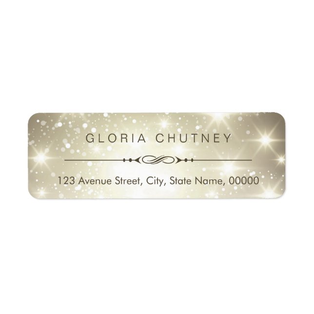 Modern Sparkling Bokeh Glitter Look Label (Front)