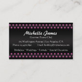 Modern Sparkling Cupcake Monogram Pastry Chef Business Card (Back)