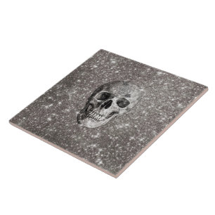 Modern sparkling Skull A Ceramic Tile