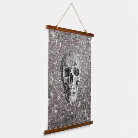 Modern Sparkling Skull  Hanging Tapestry