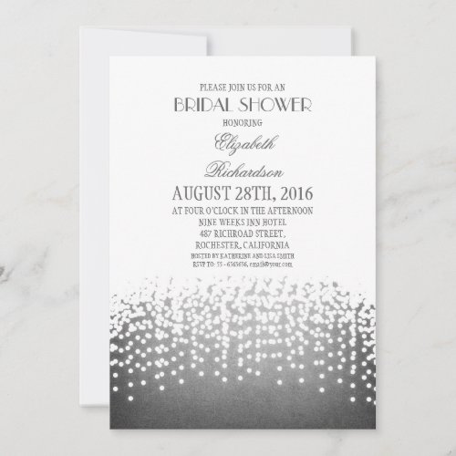 Modern Sparkly Glitter Effect Bridal Shower Invitation
