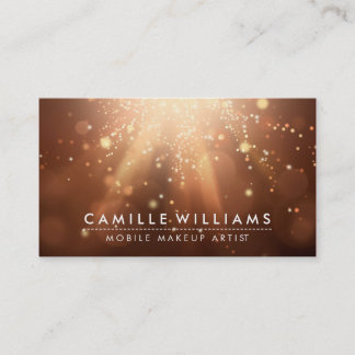 MODERN SPARKLY LIGHT whimsical warm coffee brown Business Card