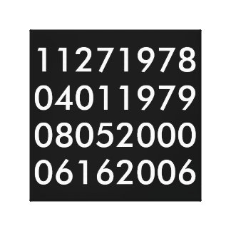 Modern Special Dates Canvas Print